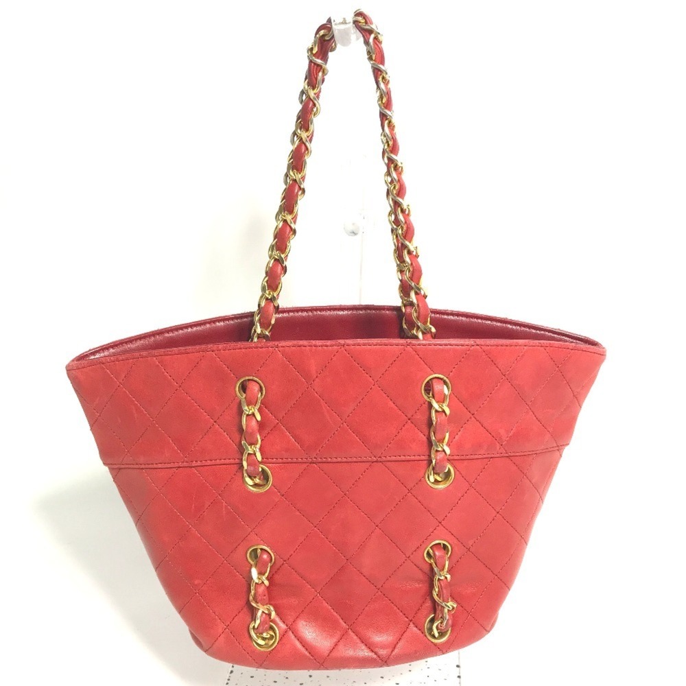 CHANEL Vintage Red Lambskin Leather Shoulder Bag - Picture 2 of 12